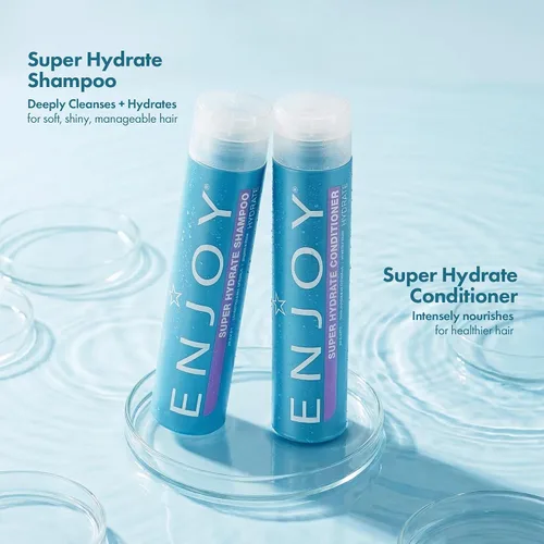Vista 2 de Enjoy Super Hydrate Shampoo, Strengthening and Moisturizing Cleanser for Dry and Weak Hair, Smoothing and Hydrating Sulfate-Free Formula, pH