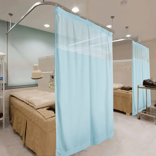 Vista 17 de Fcosie Cortinas divisoras de habitación de hospital con ganchos planos para cubículo, pantalla de privacidad para hospital, clínica médica