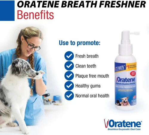 Vista 2 de Zymox Oratene - Ambientador bucal sin escobillas para perros y gatos, 4 onzas