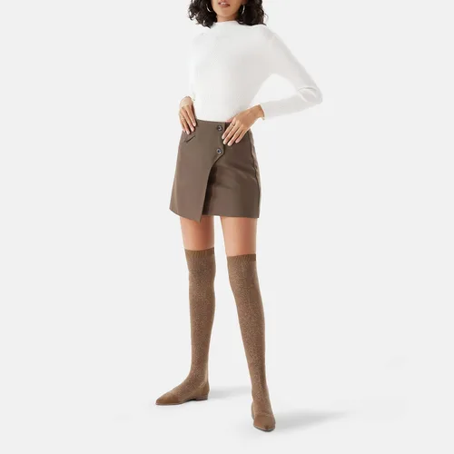Vista 7 de VIVAIA Michaelia - Botas puntiagudas por encima de la rodilla de 21.7in de altura de caña de 21.7in de alto, botines de tela tejida de lana, zapatos