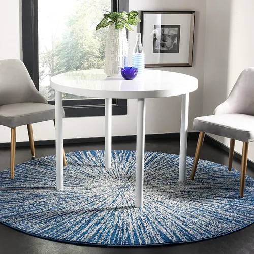 Vista 22 de SAFAVIEH Evoke Collection EVK228J - Alfombra abstracta de estallido de 2'2" x 4', color aguamarina/marfil, no desprende pelusa, alfombra de acento