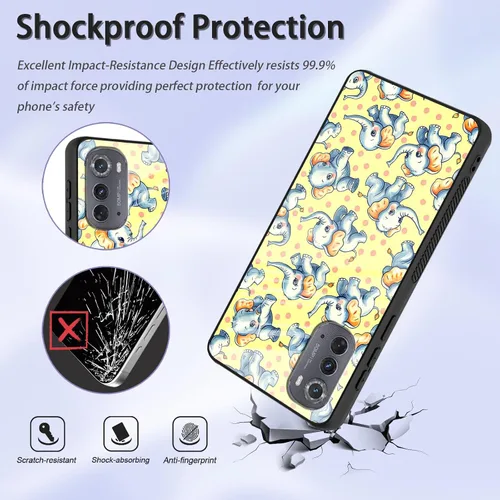 Vista 272 de Funda para Motorola Moto Edge 2022, cubierta trasera de vidrio templado con protector de pantalla, funda protectora a prueba de golpes para Motorola
