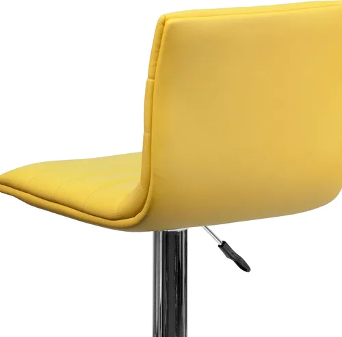 Vista 23 de Flash Funiture silla de bar ajustable con base cromada, Vinilo, Gris