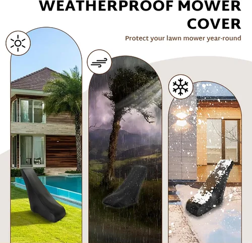 Vista 4 de iBirdie Cubierta impermeable para cortacésped de 12, 13, 14, 15 pulgadas, resistente a la intemperie 600D, resistente a la intemperie, resistente a