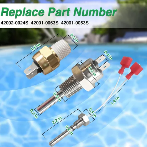 Vista 3 de El kit de reparación de calentador de piscina incluye sensor de combustión apilable, interruptor de límite alto y termistor de calentador compatible