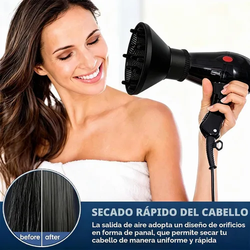 Vista 9 de Universal Hair Dryer Diffuser, Blow Dryer Nozzle Hair Dryer-Attachment for Curly-Hair and Natural Wavy-Hair, Quick Drying Travel Hair-Styling Tools
