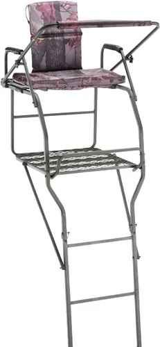 Vista 2 de Guide Gear 18’ Jumbo Ladder Tree Stand for Hunting with Seat and Shooting Rest, Deer Hunting Accessories