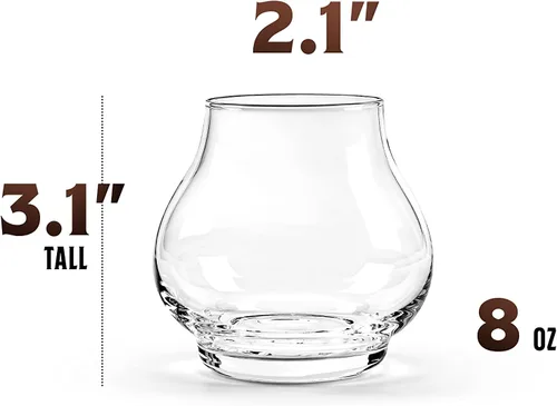 Vista 3 de Vasos pequeños de degustación de brandy, coñac y armagnac de 8 onzas Juego de 4 Snifters profesionales en forma de globo para nariz y beber