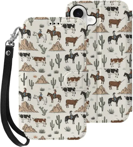 Vista 20 de SWEET TANG Funda protectora para iPhone 17, con tarjetero y tarjetero Patrón 828