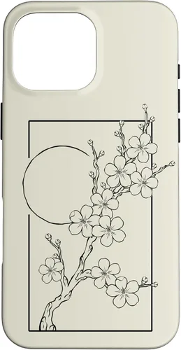 Vista 19 de iPhone 16 Japanese Graphic Cherry Blossom with Sun Case