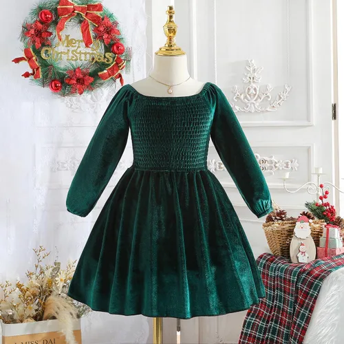 Vista 2 de ODIZLI Vestido mameluco de terciopelo para niñas y bebés, vestido de manga larga para otoño e invierno