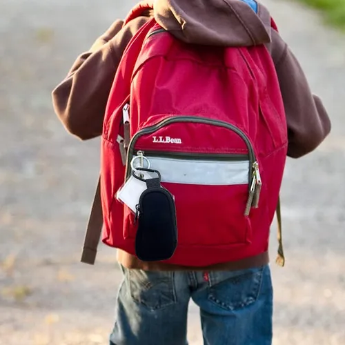 Vista 5 de Funda de viaje de neopreno para inhalador de asma, práctica mini bolsa para inhalador para todas las edades, inhalador no incluido (negro)