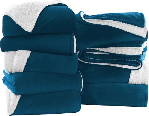 Vista 22 de IR Imperial Rooms Mantas Sherpa de color rosa bebé tamaño King para cama – Paquete al por mayor de 9 mantas Sherpa – Manta suave y esponjosa