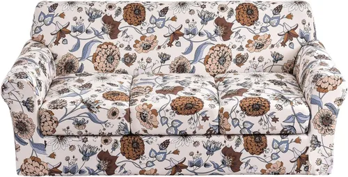 Vista 63 de Fundas elásticas para sofá de 1/2/3 cojines, funda estampada con fundas de cojín de asiento separadas, fundas de sofá lavables, protector de muebles