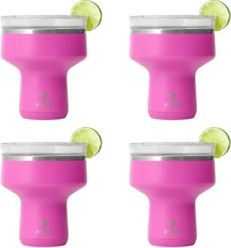 Vista 22 de Reduce Saltini - Vaso de cóctel de 16 onzas, vaso aislado de margarita con tapa, mantiene las bebidas frías durante 10 horas, alternativa al vaso