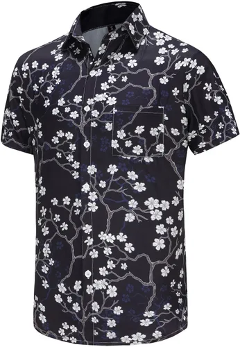 Vista 58 de KYKU - Camisa hawaiana funky para hombre, ropa tropical para vacaciones en Palm Beach