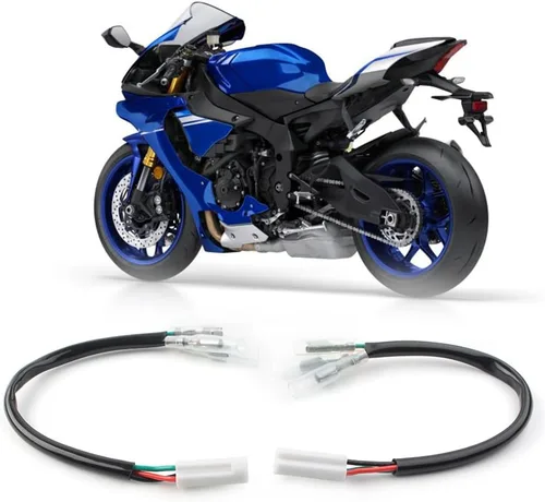 Vista 6 de Three T 2 piezas de arnés de cableado de señal de giro 3 cables, conector plug and play, arnés divisor de señal de giro Y-Adapter para Yamaha R1 R3