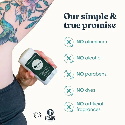 Vista 5 de Humble - Desodorante sin aluminio para mujeres y hombres, Black Spruce - Desodorante natural limpio y fresco en barra con aceites esenciales para un