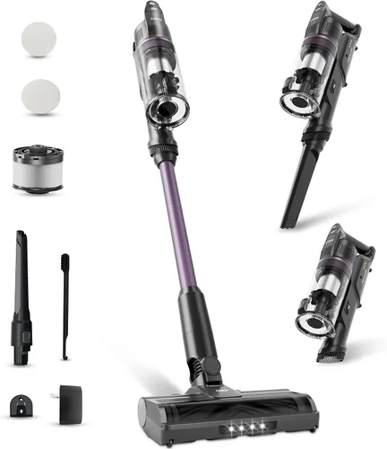 Vista 10 de Aspiradora Inalámbrica Candy, Aspiradoras de Palo de 65 Minutos para el Hogar, 400W/190AW Succión Potente, Anti-Enredos, Pantalla LED, Autoportante