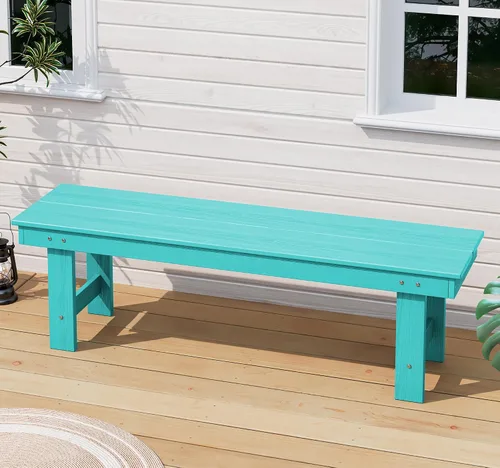 Vista 2 de SERWALL 2-Person Backless Outdoor Bench 56 Inches, Aruba