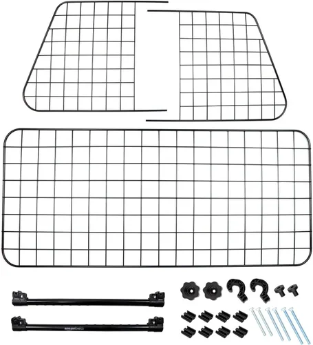 Vista 4 de Amazon Basics Barrera ajustable para perros para vehículos, 59.72 x 5.20 x 16.46 pulgadas, color negro