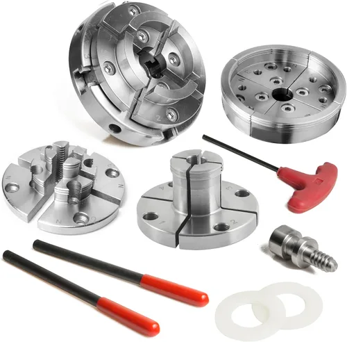 Vista 13 de NCK-3.75ZN/S1 Mandril de Torno para Madera 3-3/4" Juego de Mandril Autocentrante 1"x 8TPI Rosca Directa con tornillos prisioneros de bloqueo