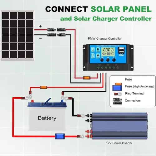 Vista 7 de Oududianzi Cable de extensión solar de 20 pies, cable solar de 12 AWG, cable fotovoltaico de cobre estañado, cables de panel solar y conectores
