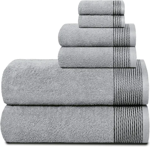 Vista 22 de Belizzi Home Juego de 3 toallas de algodón ultra suave, contiene una toalla de baño de 28 x 55 pulgadas, una toalla de mano de 16 x 24 pulgadas y un