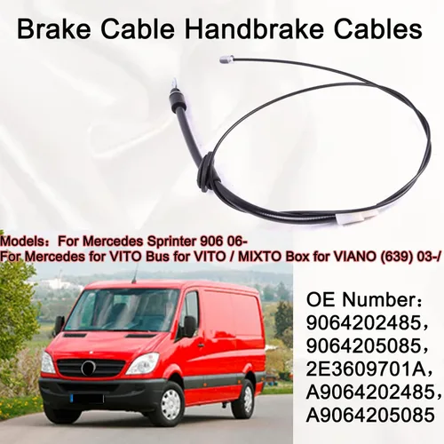 Vista 6 de Cable de freno Cables de freno de mano para Mercedes BENZ VITO 639 Sprinter Van 906 Cable freno de estacionamiento 9064202485 9064205085 2E3609701A
