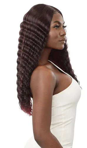 Vista 3 de Outre Peluca sintética Sleeklay Part HD Lace Front - PERLA (1B)