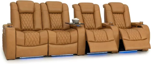 Vista 43 de Seatcraft Asiento de cine en casa Diamante Marrón Reclinable Individual