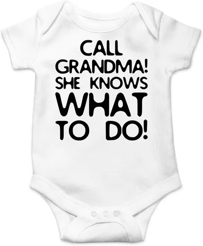 Vista 9 de CBTwear Call Grandma She Knows What To Do Baby Bodysuit - Adorable mameluco Ropa Unisex Humor Romper