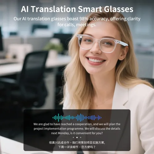 Vista 5 de Lentes inteligentes Bluetooth para mujer, lentes de sol fotocromáticos con altavoces, lentes de audio resistentes al agua IP65 con control táctil