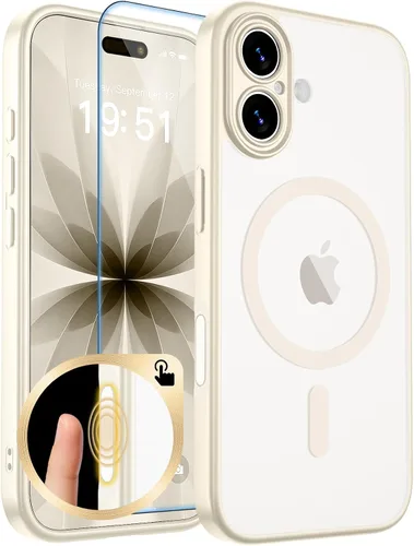 Vista 274 de zapica Funda magnética para iPhone Air, con protector de pantalla de vidrio templado, compatible con MagSafe, translúcida mate, a prueba de golpes