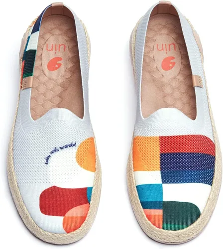 Vista 11 de UIN - Mocasines de mujer de tela, informales, ligeros, cómodos, a la moda, sin cordones, con estampado de arte chino, para caminar o ir de viaje