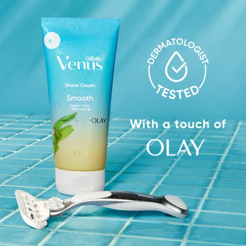 Vista 8 de Gillette Venus Smooth plus Olay Crema de afeitar para mujer, 3 unidades, 6 onzas