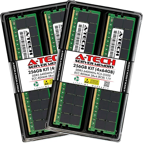 Vista 13 de A-Tech 16GB DDR5 4800MHz PC5-38400 ECC RDIMM 1Rx8 (EC8 10x4) Rango único 1.1V ECC Registrado DIMM 288-Pin Módulo de actualización de memoria RAM