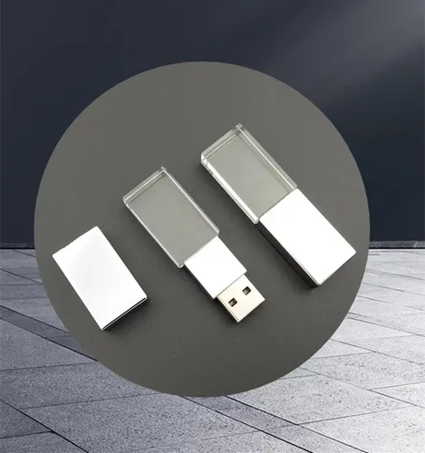 Vista 7 de Nuevo rectángulo transparente cristalino USB Flash Drive Regalo de boda Pen Drive, plata