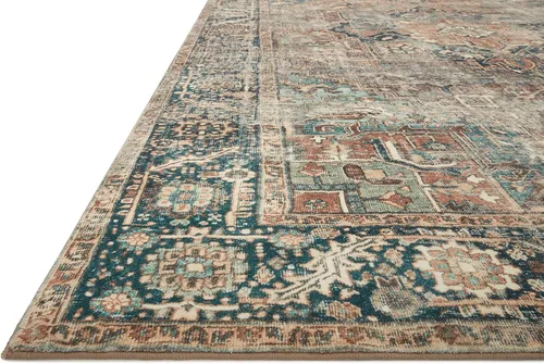 Vista 4 de Loloi Margot - Alfombra de área terracota/laguna de 7'-6" x 9'-6