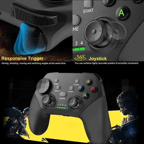 Vista 4 de Joso Controlador móvil inalámbrico para juegos para iOS, Android, iPad, tableta, PC, controlador de teléfono para iPhone 14131211, Galaxy S2221