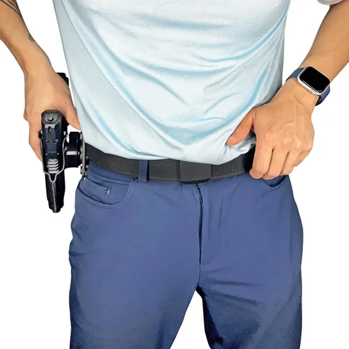 Vista 5 de OWB Negro Quick Detach IDPA - Funda KYDEX - Cintura exterior - Retención Posi-Click - 100% fabricado en EE. UU
