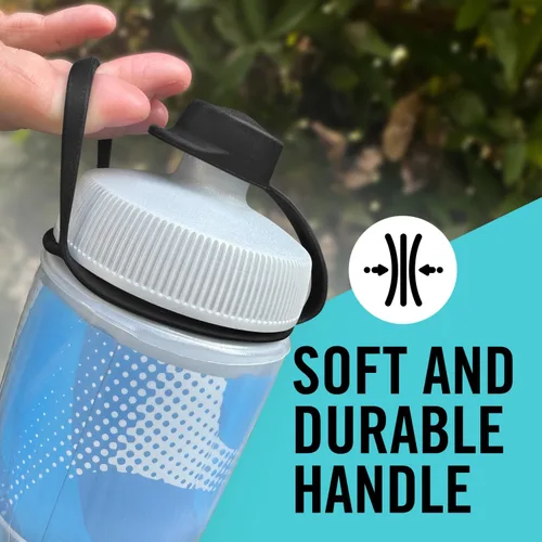 Vista 4 de Samorillo Paquete de 2 protectores de barro con mango duradero para botellas polares, solo se adapta a boquillas negras, parte superior de botella