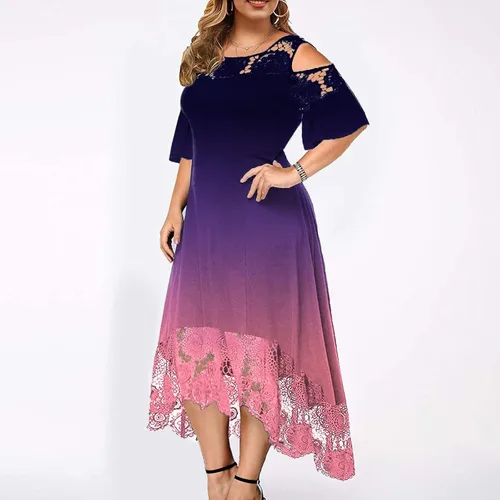 Vista 4 de Ruziyoog Vestido sexy de verano para mujer, talla grande, con lentejuelas, para fiesta, cóctel, noche, elegante, vestido de graduación, Arco iris