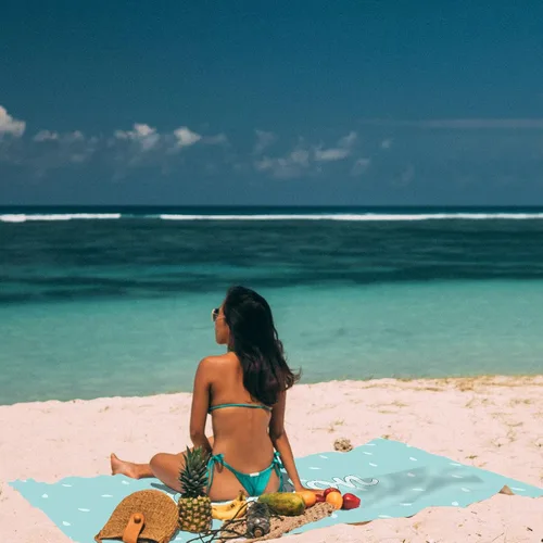 Vista 4 de Toalla de playa personalizada de frutas de verano, toallas de playa personalizadas para playa, baño, piscina, manta de sol para niños y adultos