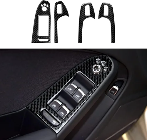 Vista 13 de Adhesivos para panel de CD de aire acondicionado para Audi A4 A5 S4 S5 RS4 RS5 Q5 accesorios de fibra de carbono interior pegatinas, estilo B
