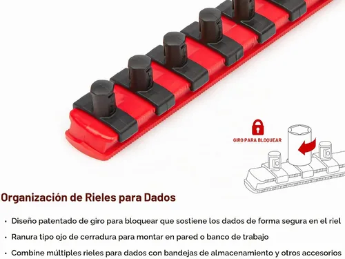 Vista 6 de TEKTON SHD91220 - Juego de llaves de vaso de 3/8 pulgadas con rieles de 6 puntos, 68 piezas (1/4-1 pulgada, 6-24 mm)