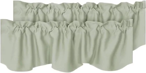 Vista 9 de H.VERSAILTEX - Cenefa de cortina opaca para ventanas de cocina, sala de estar/baño, para protección de la privacidad y decoración, con bolsillo