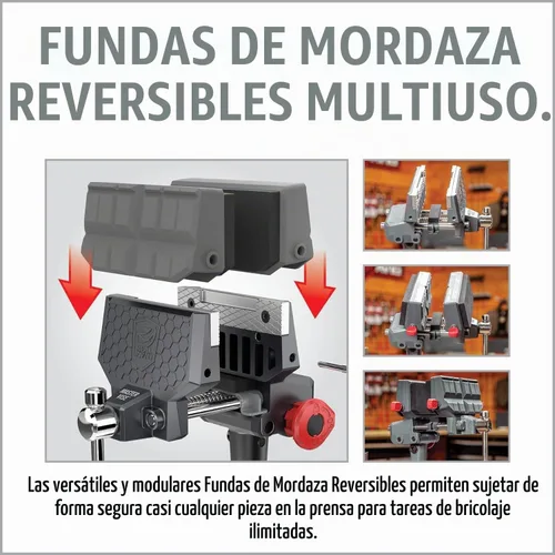 Vista 9 de Real Avid Tornillo de banco giratorio de 360° para un posicionamiento óptimo, aplicaciones versátiles, tornillo de banco de 5 pulgadas de ancho