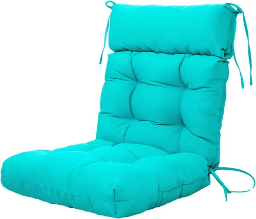 Vista 18 de ARTPLAN Cojín para Silla de Exterior Adirondack, Cojín de Patio para Todo Clima, Almohada Acolchada de Mimbre para Muebles de Patio, Gris