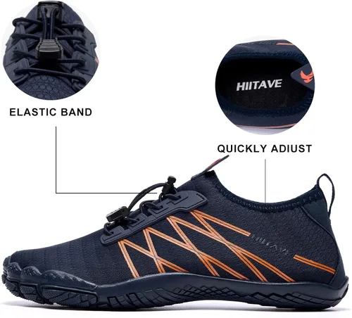 Vista 4 de HIITAVE - Zapatos acuáticos y con sensación de pies descalzos para hombre, calcetines acuáticos de secado rápido para deportes al aire libre